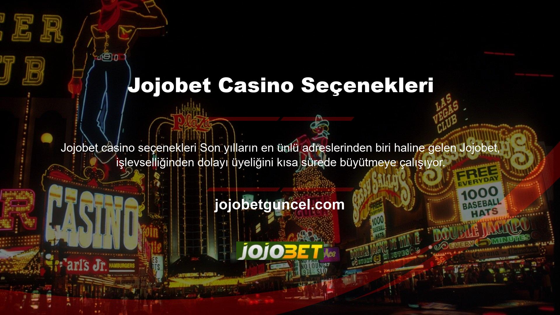 Jojobet, spor ve canlı bahis ve diğer casino seçenekleri, canlı oyunlar, video oyunları, poker, canlı Jojobet casino seçenekleri ve casino seçenekleri sunar