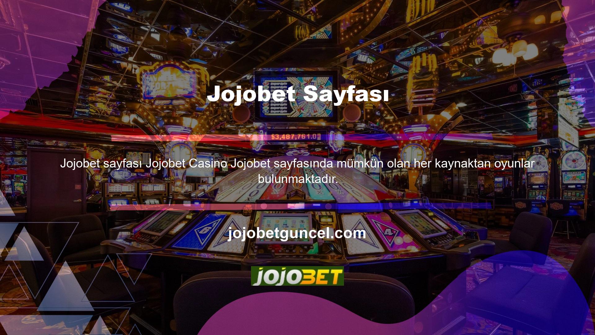 Jojobet slot makineleri: Oynamak için giriş yapmanız ve kaydolduktan sonra Casino sekmesine tıklamanız gerekmektedir